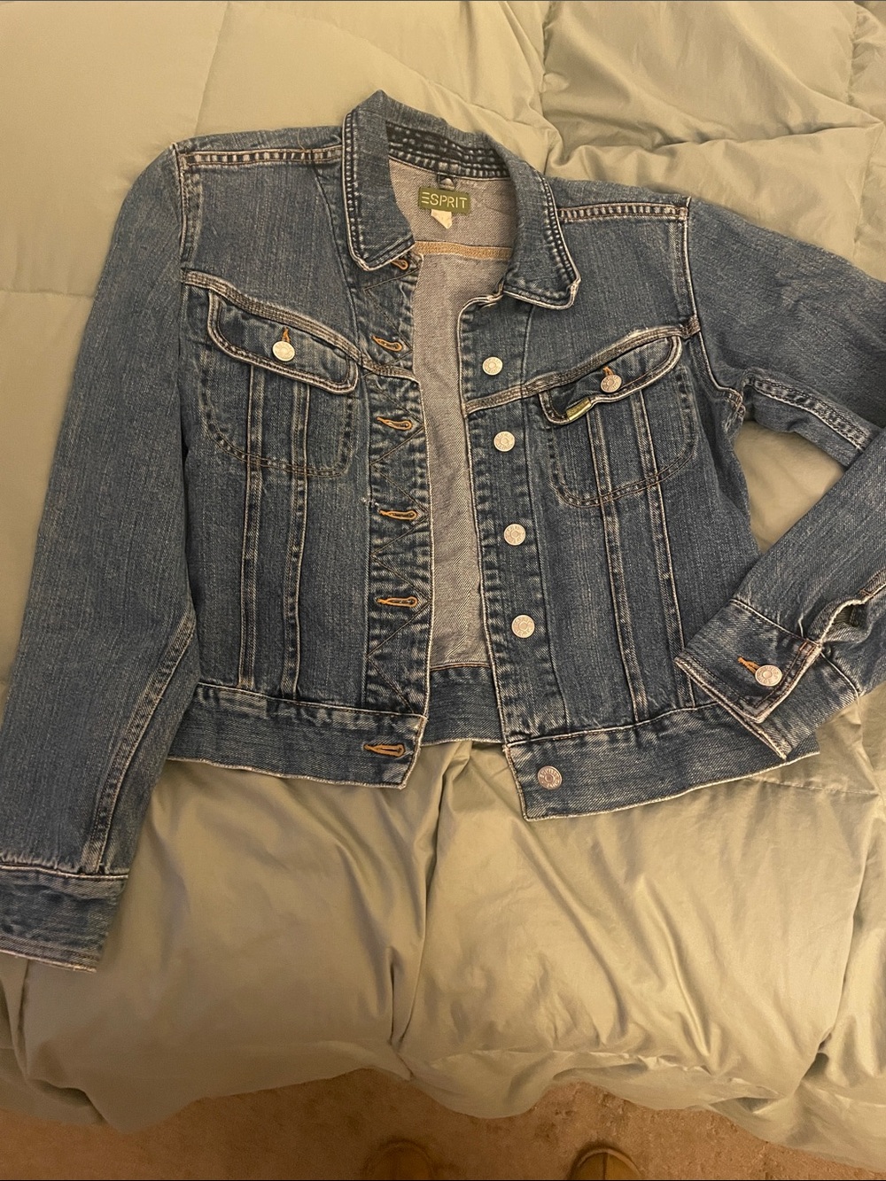 Esprit Classic Blue Denim Jacket with Button Front